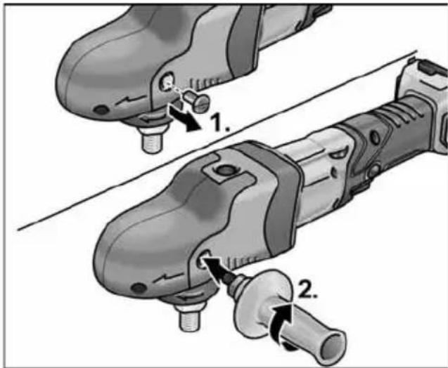 Flex PE 150 18.0-EC - Zusatzhandgriff montieren - 1