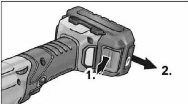 Flex PE 150 18.0-EC - Inserimento / sostituzione della batteria - 2
