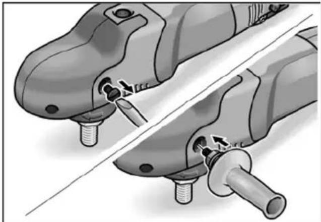 Flex PE 14-1 180 - Attaching the auxiliary handle - 1