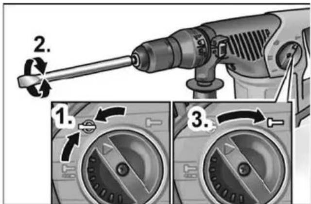 Flex CHE 4-32 R - Posizionamento dello scalpello - 1