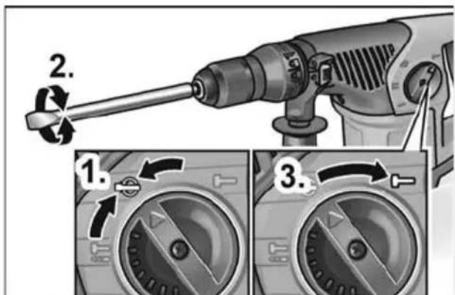 Flex CHE 4-32 R - Instellen van de hakpositie - 1