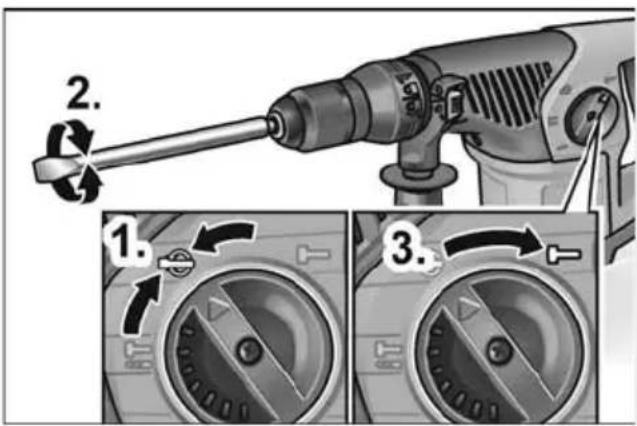 Flex CHE 4-32 R - Einstellen der Meißelposition - 1