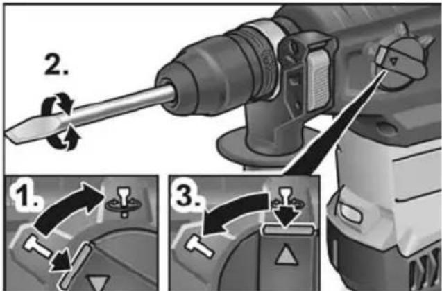 Flex CHE 2-26 18.0-EC - Setting the chisel position - 1