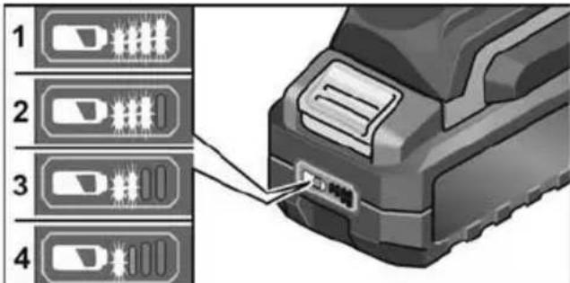 Flex CHE 2-26 18.0-EC - Batteriets laddningsnivå - 1
