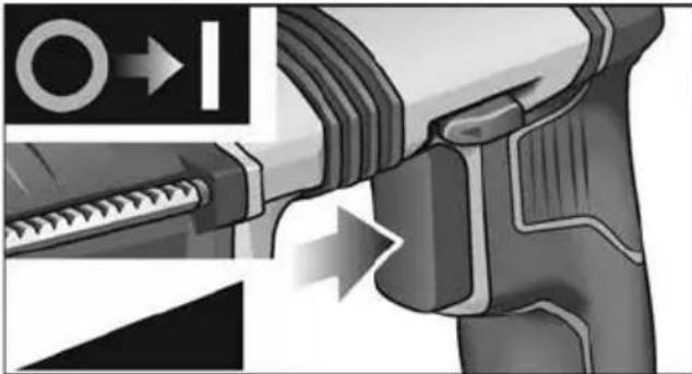 Flex CHE 2-26 18.0-EC - Switching on the power tool - 1