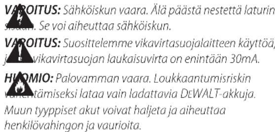 DEWALT DCS398 - Tärkeitä turvallisuusohjeita latauslaitetta käytettäessä - 1