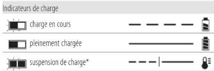 Indicateurs de charge charge en cours pleinement chargée suspension de charge*