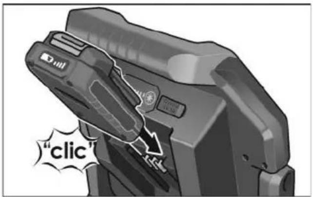 Flex CL 5000 10.8 - Accu plaatsen/vervangen - 1