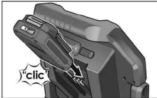 Flex CL 5000 10.8 - Introducerea/schimbarea acumulatorului - 1