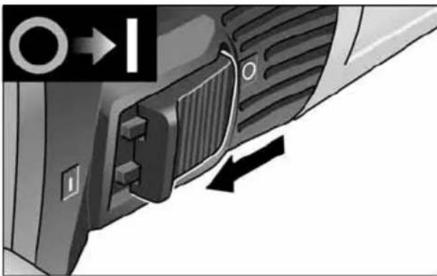 Flex LDE 16-8 125 R - Switching the power tool on/off Short-term operation without detent - 1