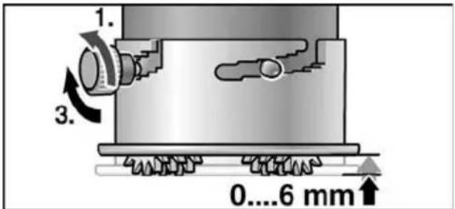 Flex RE 16-5 115 - Adjusting the planing depth - 1