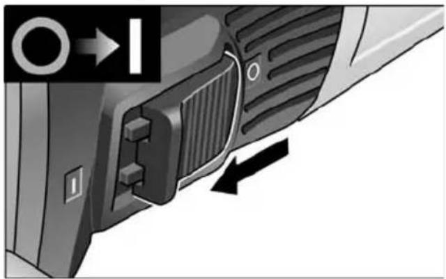 Flex RE 16-5 115 - Switching the power tool on/off Short-term operation without detent - 1