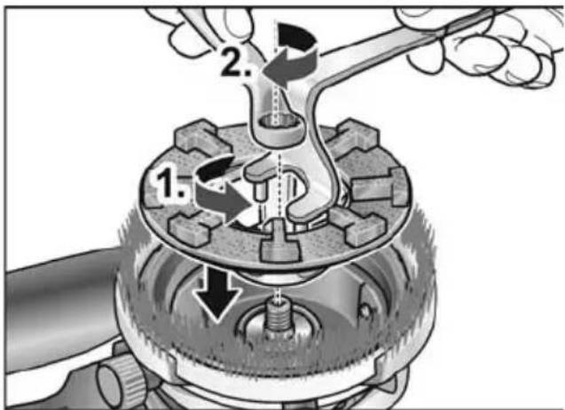 Flex RE 16-5 115 - Attaching the diamond sanding plate - 1