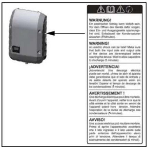 Fronius Primo 6.0-1 - Warning notices on the device - 1