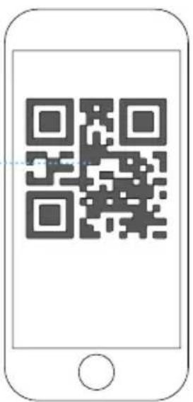 Smartphone screen displaying a QR code image, likely for scanning to access digital content.