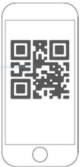 Smartphone screen displaying a QR code with embedded text '扫码关注' (Scan to follow)