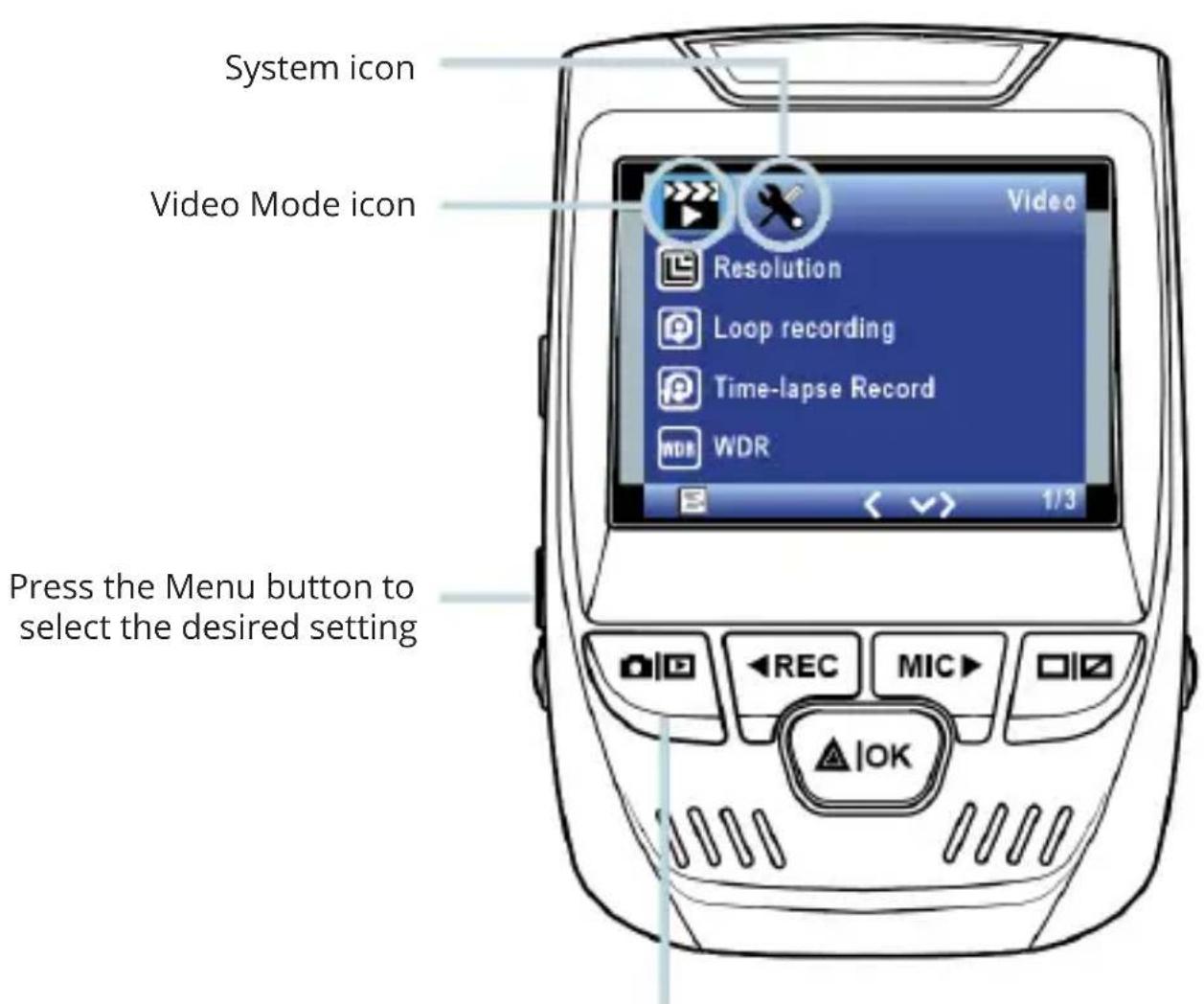 Rexing V1P-4K - Menu Settings - 1