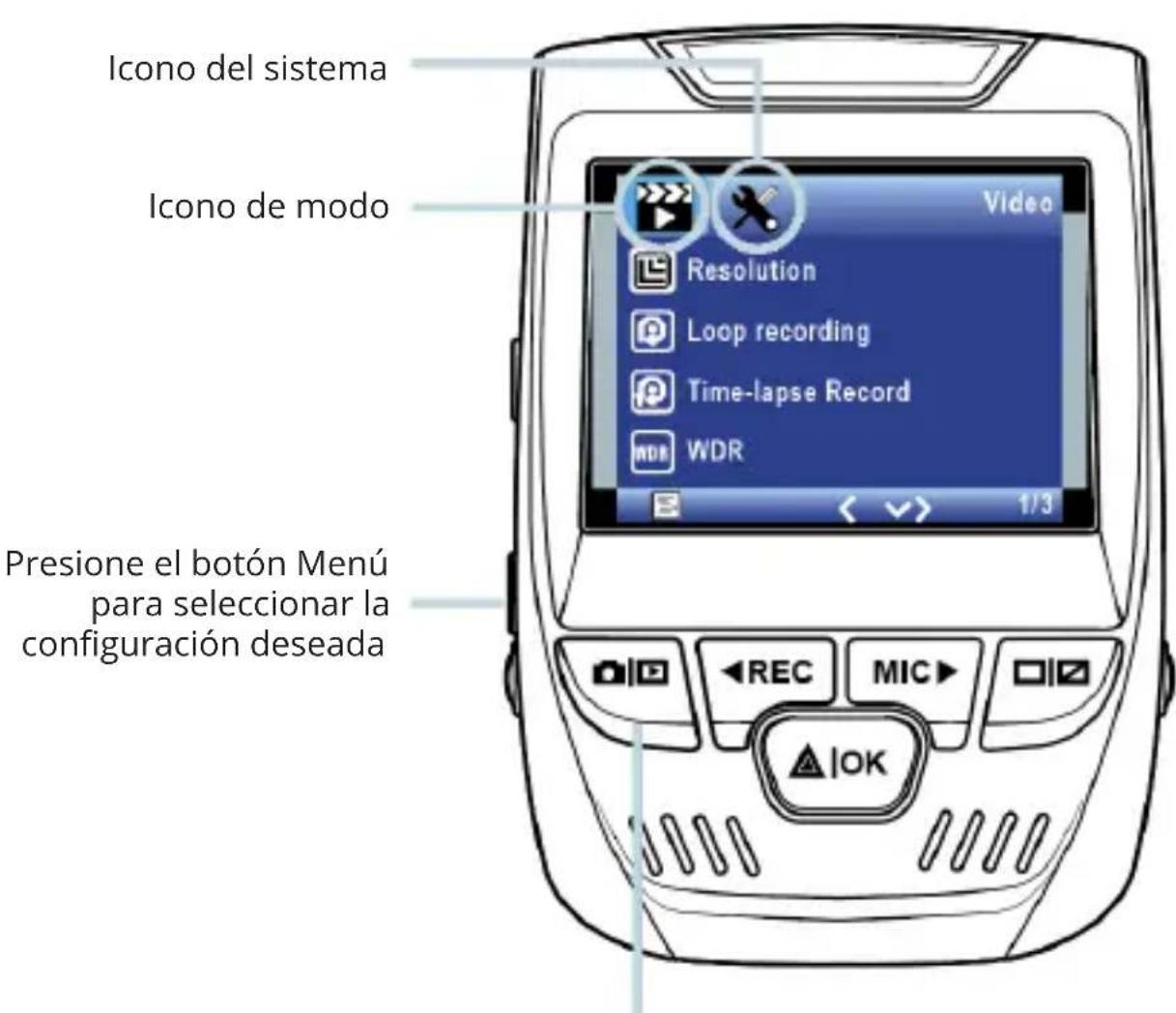 Rexing V1P-4K - Configuraciones de menú - 1