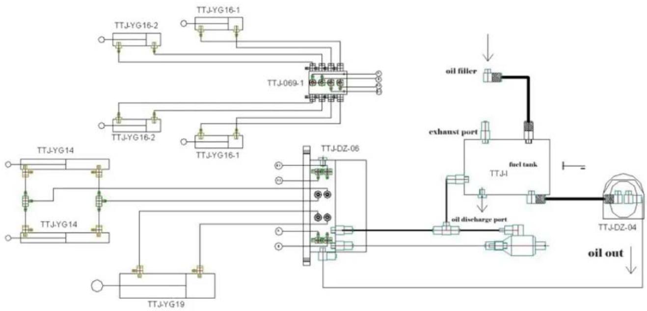 RC4WD VV-JD00071 - STEP 3. SCHEMATIC DIAGRAM OF THE HYDRAULIC SYSTEM OF THE LOADER - 1