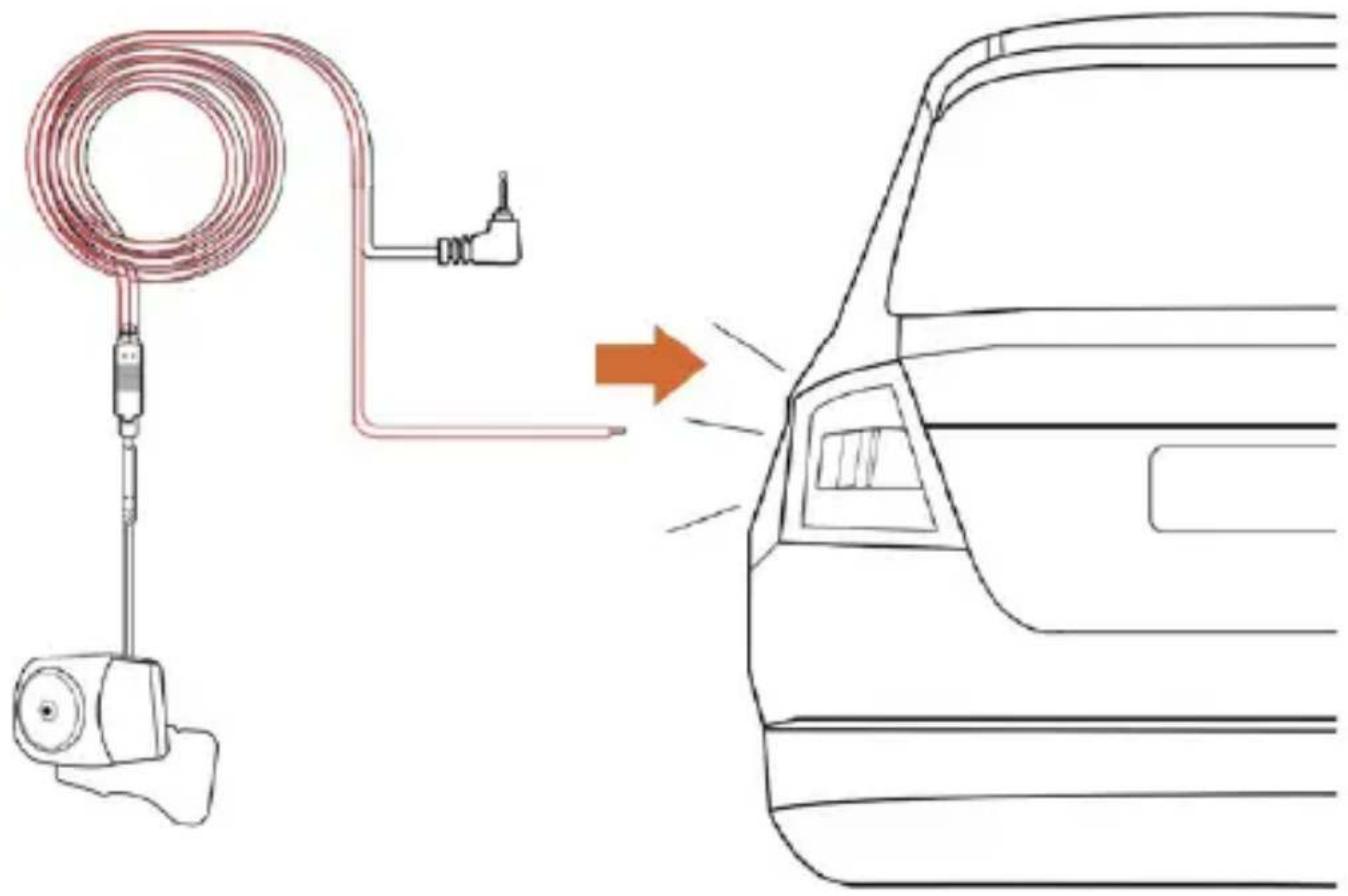 Rexing M1 - Hardware the red line to rear tail reverse light - 1