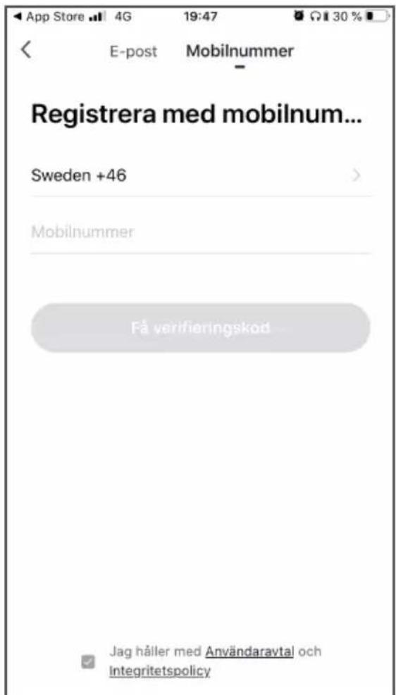 Wood's WAC704G - Välj att registrera dig via Mobil- nummer - 1