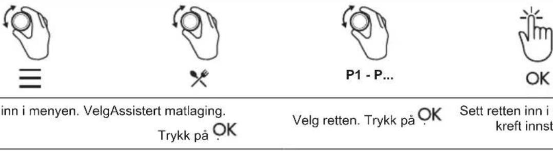 ELECTROLUX EOFDP46BK - Slik stiller du inn: Assistert matlaging - 8