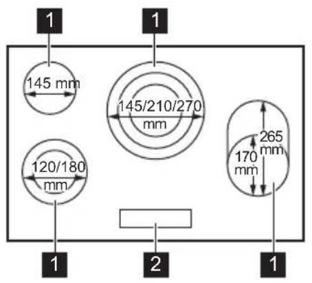 ELECTROLUX LRR8438CK - Anordnung der Kochflächen - 1