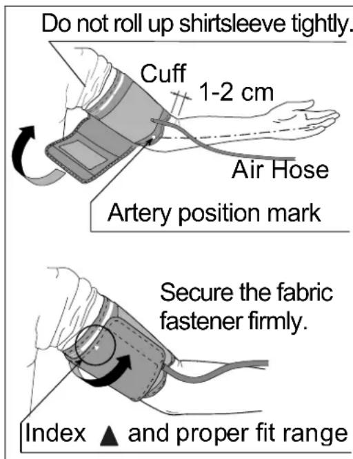 A&D UA-767F - Applying the Arm Cuff - 1