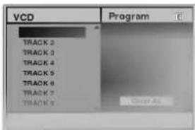 LG DV7711EM - Press PROGRAM while playback is stopped. The VCD Program menu will appear. - 1