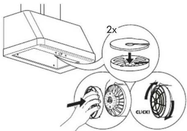 IKEA FOKUSERA 205.269.97 - Manutenzione del filtro al carbone (se la cappa è installata in modalità a ricircolo d'aria) - 1