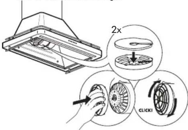 IKEA FÖLJANDE 205.217.06 - Charcoal filter maintenance (if the hood is installed in recirculation installation) - 1