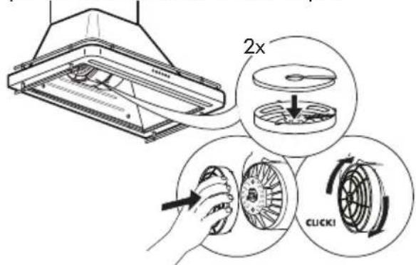 IKEA FÖLJANDE 205.217.06 - Manutenzione del filtro al carbone (se la cappa è installata in modalità di ricircolo) - 1