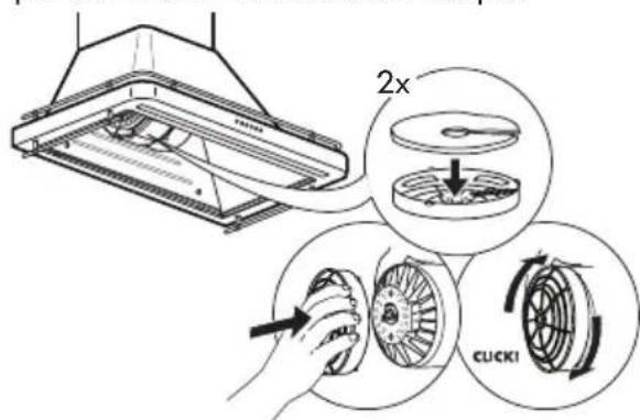 IKEA FÖLJANDE 705.217.04 - Manutenzione del filtro al carbone (se la cappa è installata in modalità di ricircolo) - 1