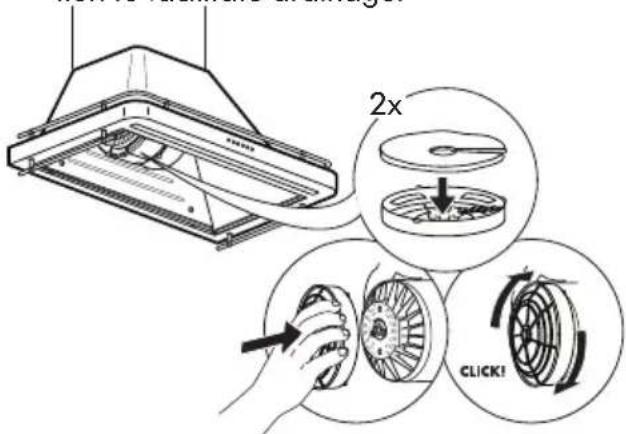 IKEA FÖLJANDE 705.217.04 - Charcoal filter maintenance (if the hood is installed in recirculation installation) - 1
