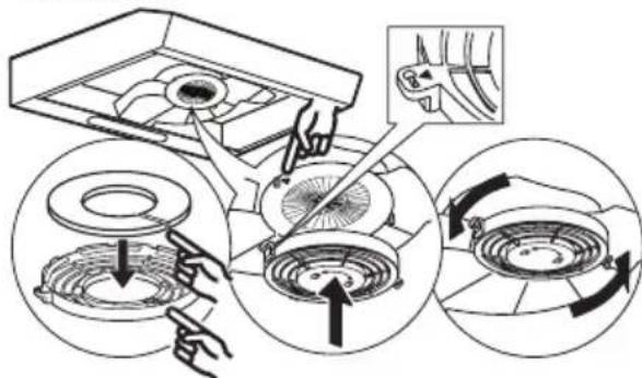IKEA LAGAN 504.013.97 - Wartung des Aktivkohlefilters (wenn die Dunstabzugshaube in der Umluftversion installiert ist) - 1