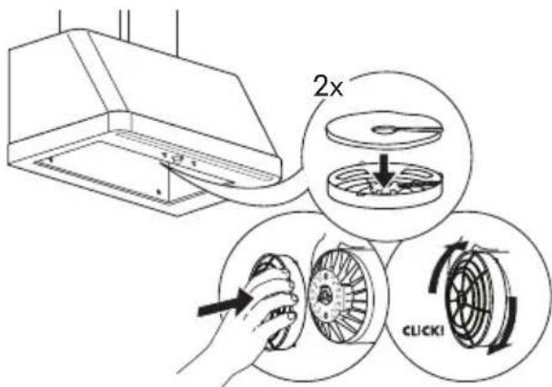 IKEA FOKUSERA 805.269.99 - Charcoal filter maintenance (if the hood is installed in recirculation mode) - 1