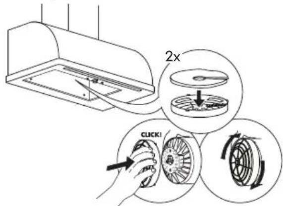 IKEA FULLSTÄNDIG - Manutenzione del filtro al carbone (se la cappa è installata in modalità di ricircolo) - 1