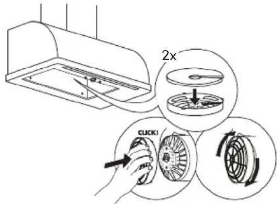 IKEA FULLSTÄNDIG - Charcoal filter maintenance (if the hood is installed in recirculation installation) - 1