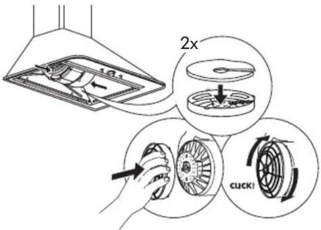 IKEA MATTRADITION 403.922.99 - Entretien du filtre à charbon (si la hotte est installée en mode recyclage) - 1