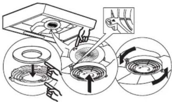 IKEA LAGAN 703.921.94 - Manutenzione del filtro al carbone (se la cappa è installata in modalità di ricircolo) - 1