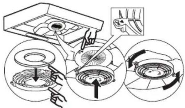 IKEA LAGAN 703.921.94 - Wartung des Aktivkohlefilters (wenn die Dunstabzugshaube in der Umluftversion installiert ist) - 1