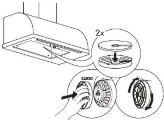 IKEA FULLSTÄNDIG 805.270.17 - Manutenzione del filtro al carbone (se la cappa è installata in modalità di ricircolo) - 1