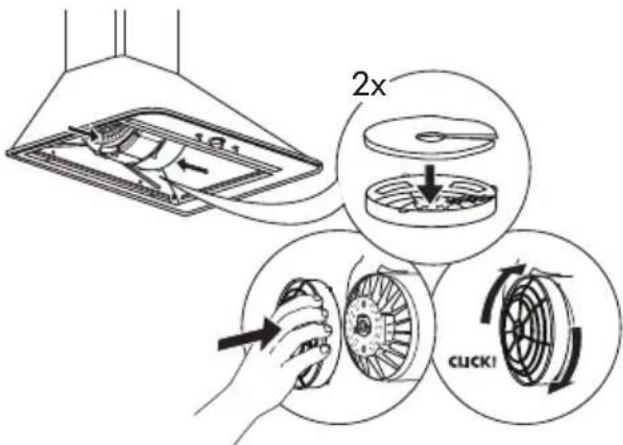 IKEA MATTRADITION 003.688.09 - Entretien du filtré à charbon (si la hotte est installée en mode recyclage) - 1