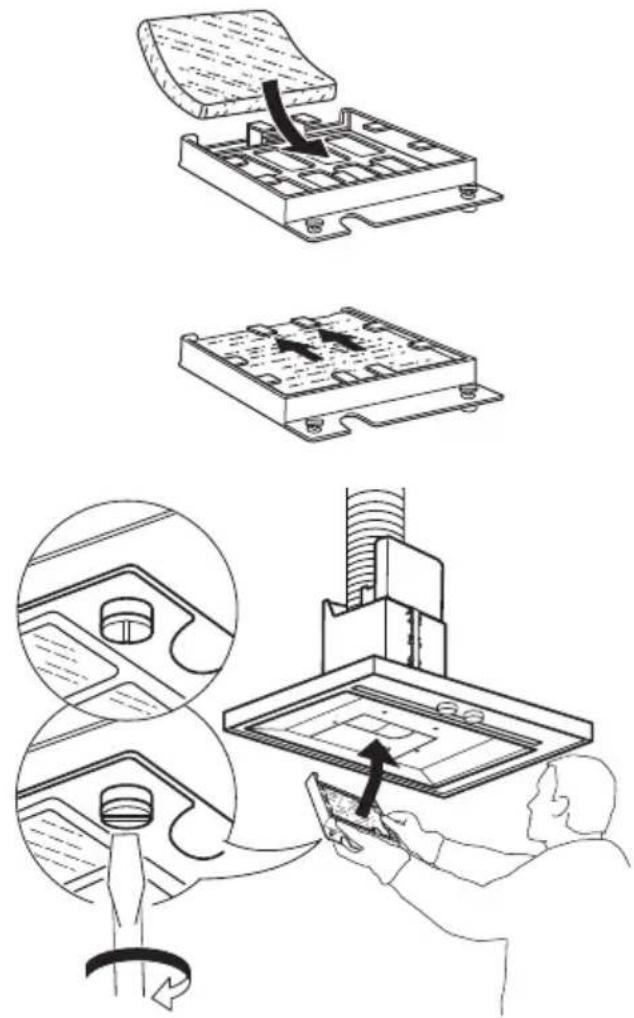 IKEA MATÄLSKARE 103.688.04 - Entretien du filtre à charbon (si la hotte est installée en mode recyclage) - 1