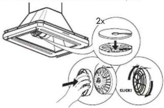 IKEA OMNEJD 105.217.35 - Manutenzione del filtro al carbone (se la cappa è installata in modalità di ricircolo) - 1