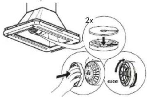 IKEA OMNEJD 105.217.35 - Wartung des Aktivkohlefilters (wenn die Dunstabzugshaube in der Umluftversion installiert ist) - 1