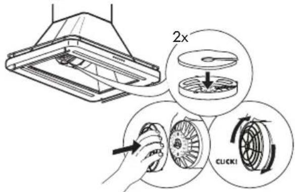 IKEA OMNEJD 105.217.35 - Entretien du filtre à charbon (si la hotte est installée dans une installation de recirculation) - 1