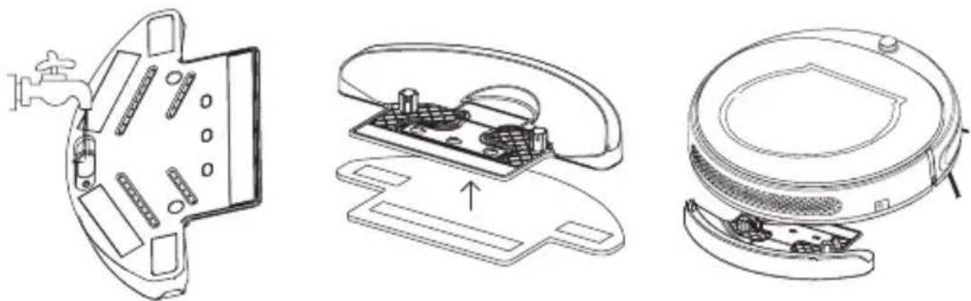 EZICLEAN iMap A100 - Place the water tank on the robot (only for the EZIclean® Aqua iMap version) - 1