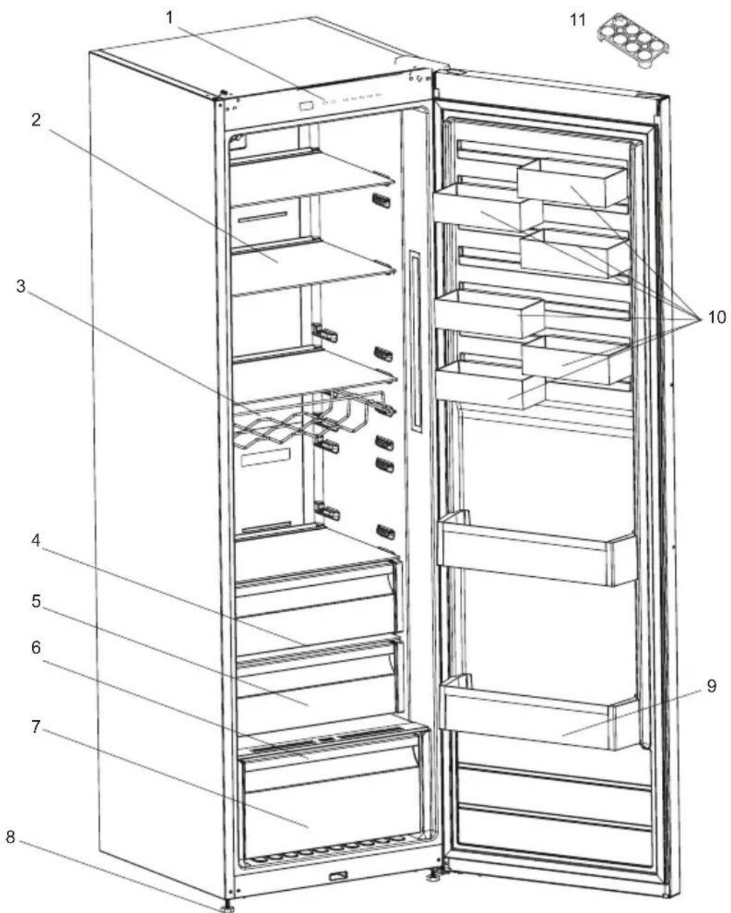 ELECTROLUX LRT7ME39X - TEIL 7. TEILE UND FÄCHER DES GERÄTES - 1