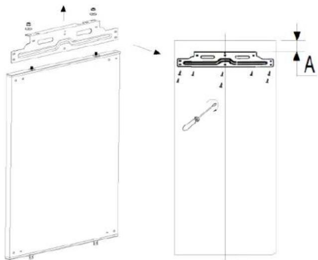 HAIER HATL 126 DE - Entfernen Sie das Verbindungsblech und bringen Sie es an der Tür des Einbauschranks an. - 1